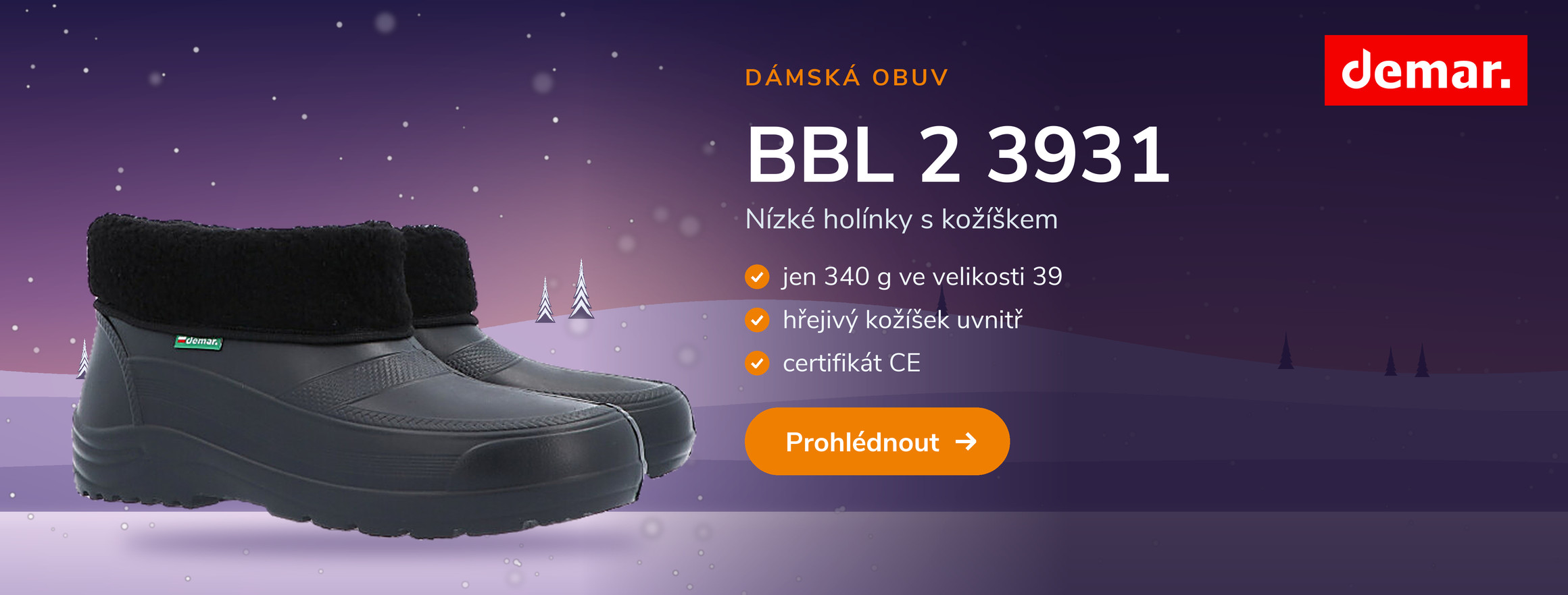 Dámské nízké zateplené holínky Demar BBL 2 3931